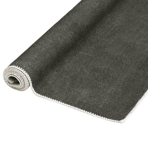 Gulvtæppe vaskbart og foldbart 200x300 cm polyester gråbrun