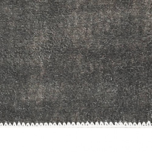 Gulvtæppe vaskbart og foldbart 200x300 cm polyester gråbrun