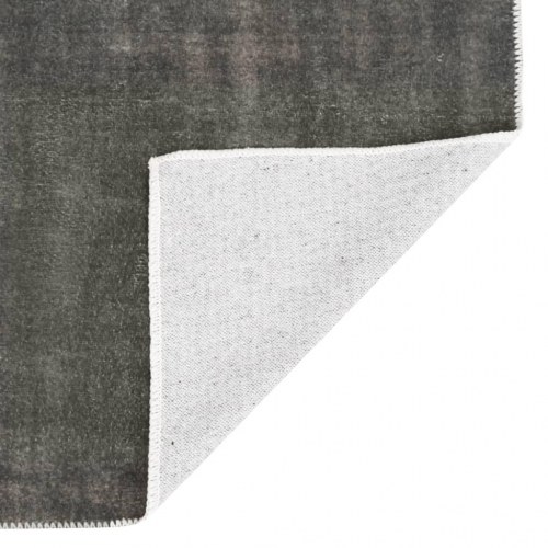 Gulvtæppe vaskbart og foldbart 200x300 cm polyester gråbrun