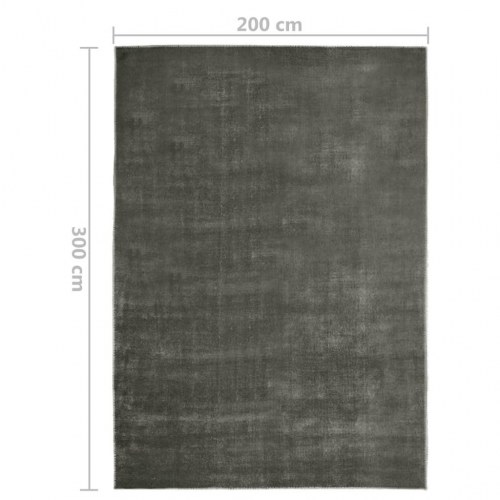 Gulvtæppe vaskbart og foldbart 200x300 cm polyester gråbrun
