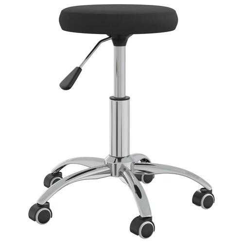 Arbejdsstol med hjul fløjl sort