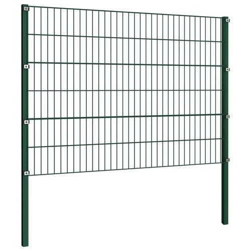 Hegnspanel med stolper 1,7 x 1,2 m jern grøn