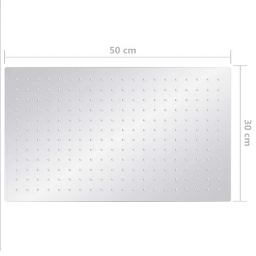 Regnbrusehoved 50x30 cm rektangulær rustfrit stål 304