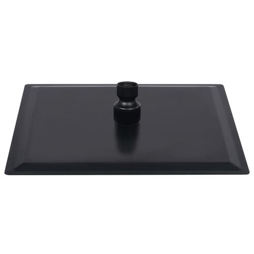 Regnbrusehoved 20x20 cm rustfrit stål firkantet sort