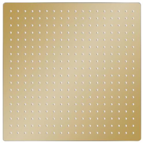 Regnbrusehoved 50x50 cm firkantet rustfrit stål guldfarvet