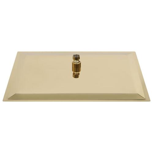 Regnbrusehoved 50x50 cm firkantet rustfrit stål guldfarvet