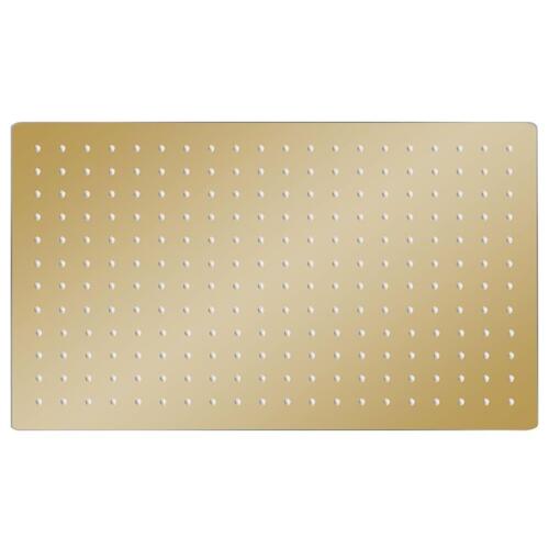 Regnbrusehoved 50x30 cm rektangulær rustfrit stål guldfarvet