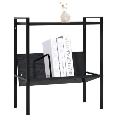 Bogreol med 2 hylder 52×28×59 cm i sort konstrueret træ og stål