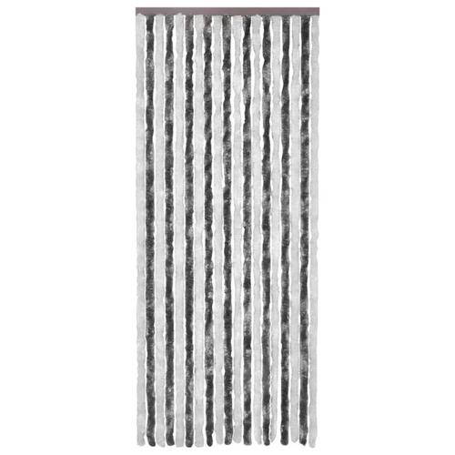 Insektgardin 56x200 cm chenille grå og hvid