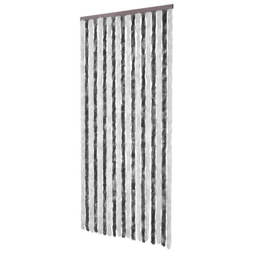 Insektgardin 56x200 cm chenille grå og hvid