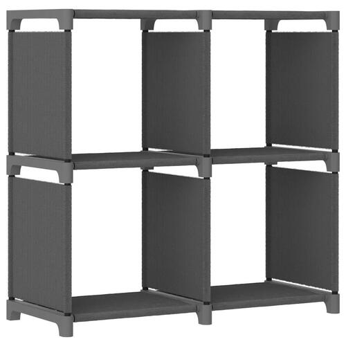 Reol med 4 rum 69x30x72,5 cm stof grå