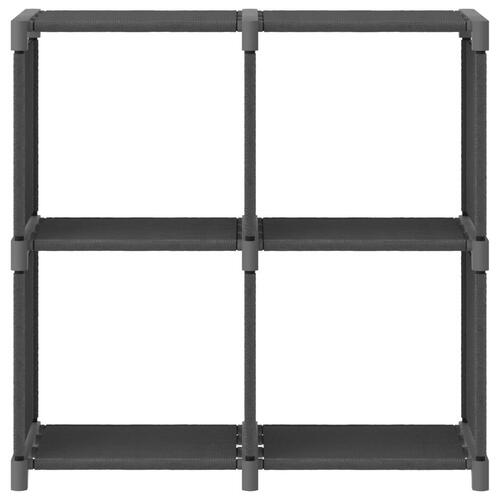 Reol med 4 rum 69x30x72,5 cm stof grå
