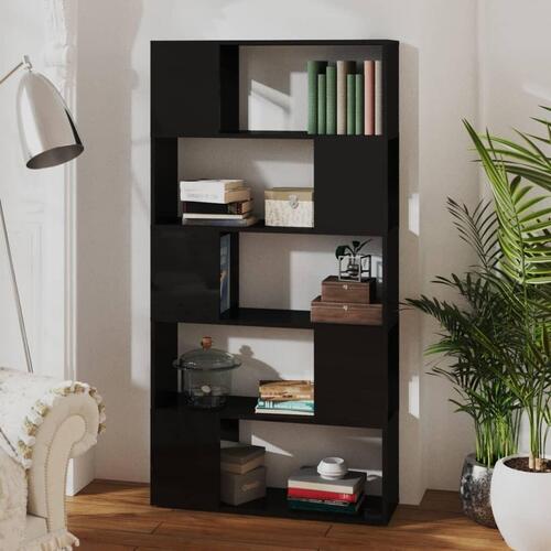 Bogreol/rumdeler 80x24x155 cm spånplade sort højglans