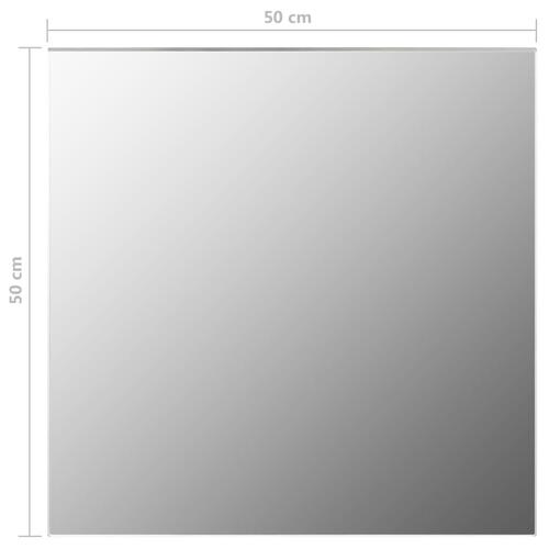 Vægspejl med LED-lys firkantet glas