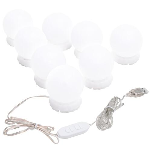 Vægspejl med LED-lys firkantet glas