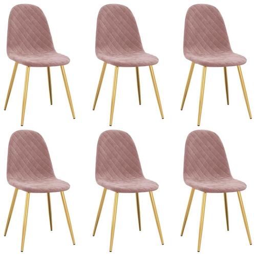 Spisebordsstole 6 stk. velour lyserød
