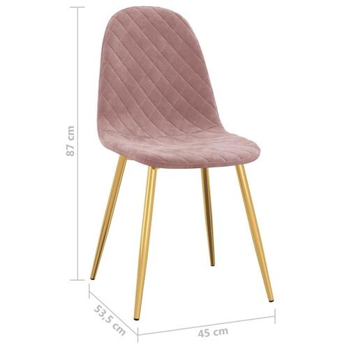 Spisebordsstole 6 stk. velour lyserød
