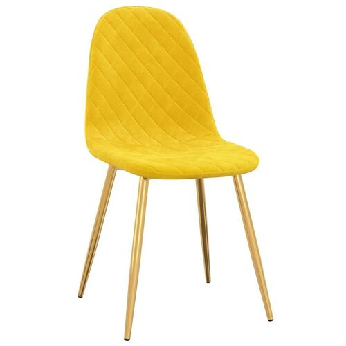 Spisebordsstole 6 stk. velour sennepsgul