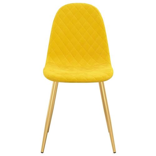 Spisebordsstole 6 stk. velour sennepsgul