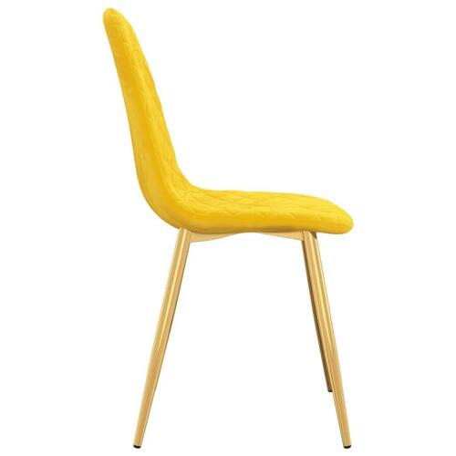 Spisebordsstole 6 stk. velour sennepsgul