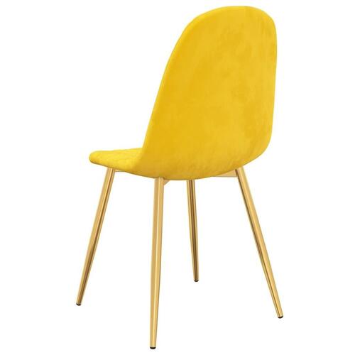 Spisebordsstole 6 stk. velour sennepsgul