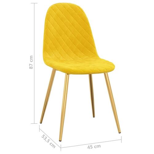 Spisebordsstole 6 stk. velour sennepsgul