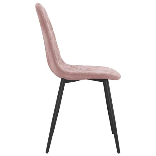 Spisebordsstole 6 stk. velour lyserød