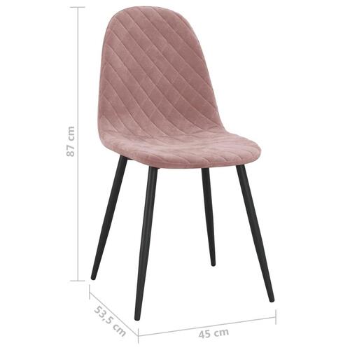 Spisebordsstole 6 stk. velour lyserød