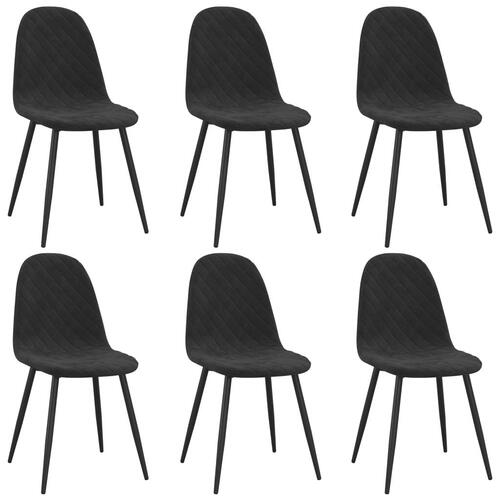 Spisebordsstole 6 stk. velour sort
