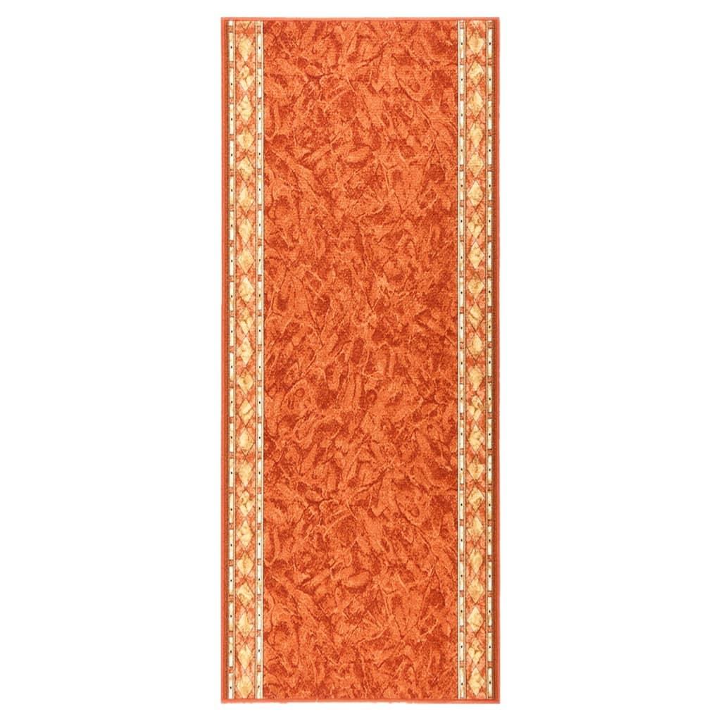 Tæppeløber 100x250 cm skridsikker bagside terrakotta