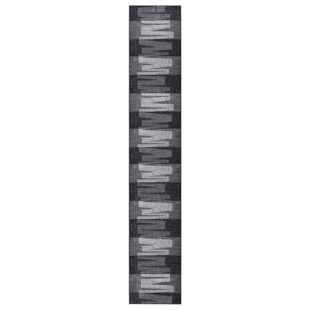 Tæppeløber 67x400 cm skridsikker bagside antracitgrå