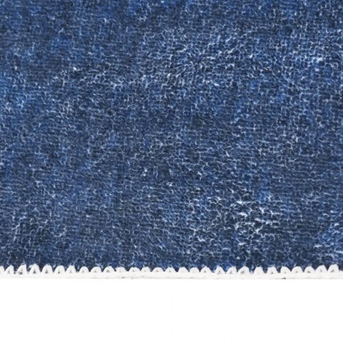 Gulvtæppe vaskbart og foldbart 120x170 cm polyester marineblå