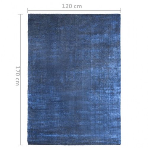 Gulvtæppe vaskbart og foldbart 120x170 cm polyester marineblå