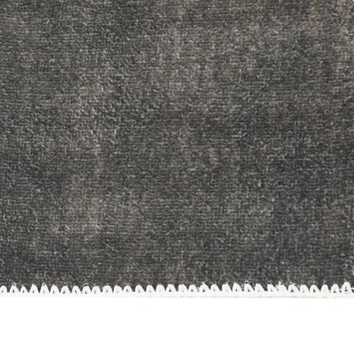 Gulvtæppe vaskbart og foldbart 120x170 cm polyester gråbrun