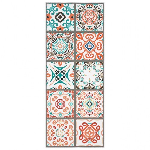 Tæppeløber med tryk vaskbar sammenfoldelig 80x200 cm polyester