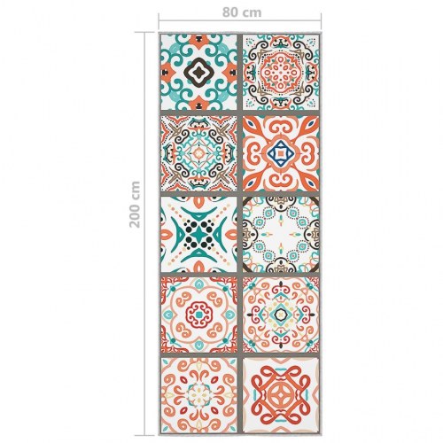 Tæppeløber med tryk vaskbar sammenfoldelig 80x200 cm polyester