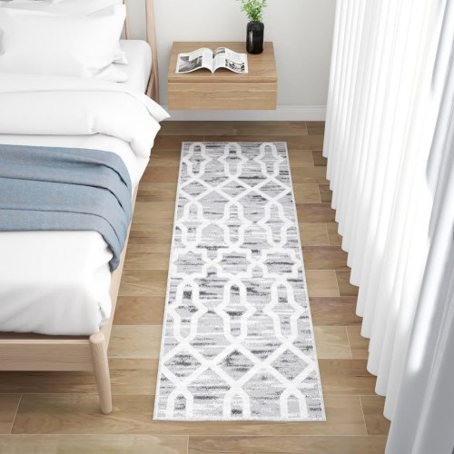 Tæppeløber med tryk vaskbar sammenfoldelig 60x200 cm polyester