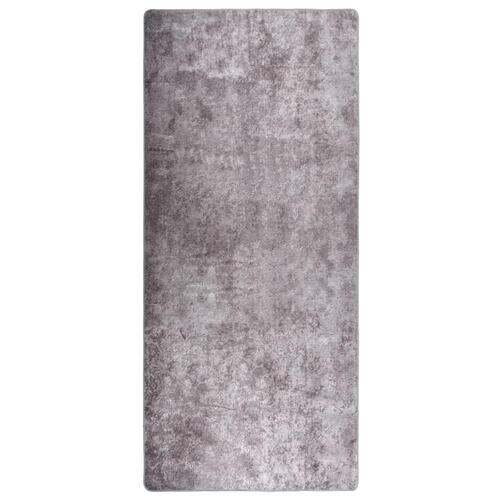 Tæppe 80x300 cm skridsikkert og vaskbart grå