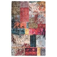 Gulvtæppe 160x230 cm skridsikkert og vaskbart patchworkdesign