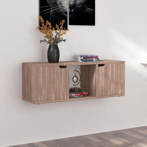 Tv-bord 88,5x27,5x30,5 cm konstrueret træ grå sonoma-eg