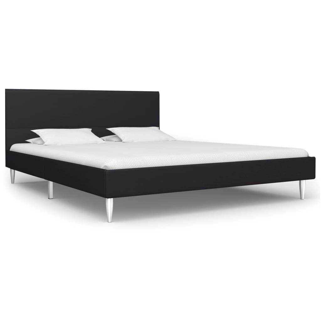Sengestel 140 x 200 cm stof sort