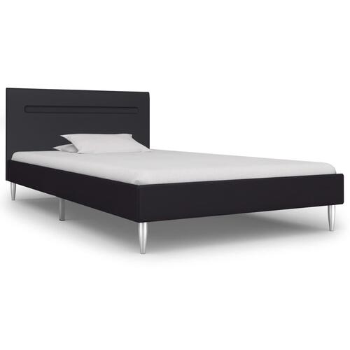 Sengestel med LED 90 x 200 cm stof sort