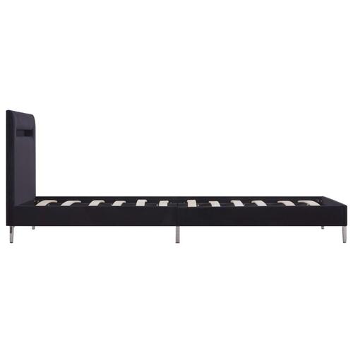 Sengestel med LED 90 x 200 cm stof sort