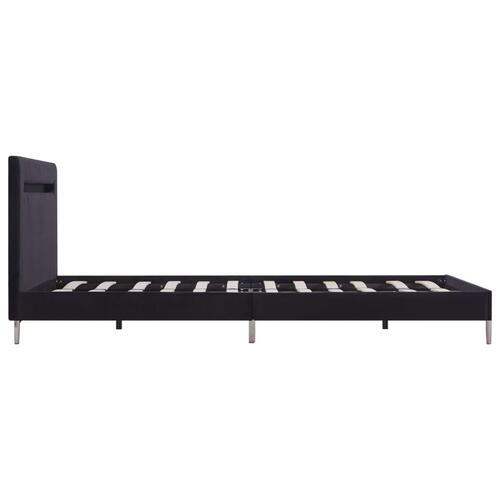 Sengestel med LED 120 x 200 cm stof sort