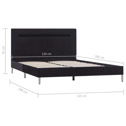 Sengestel med LED 120 x 200 cm stof sort
