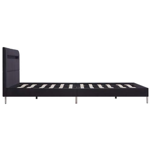 Sengestel med LED 140 x 200 cm stof sort