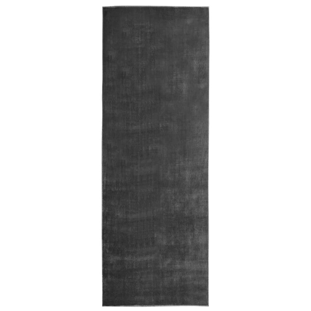 Vaskbar tæppeløber 80 × 300 cm - foldbar polyester, antracit billede