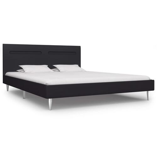 Sengestel med LED 180 x 200 cm stof sort