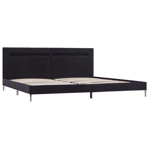 Sengestel med LED 180 x 200 cm stof sort
