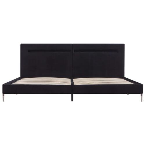 Sengestel med LED 180 x 200 cm stof sort